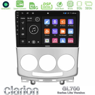 Clarion GL700 Lite Series Mazda 5 2004-2010 8Core Android11 2+32GB Navigation Multimedia Tablet 9" Με Carplay & Android Auto