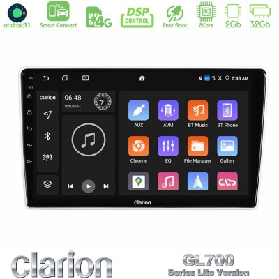 Clarion GL700 Lite Series Kia Sportage 2005-2008 8Core Android11 2+32GB Navigation Multimedia Tablet 9" Με Carplay & Android Aut