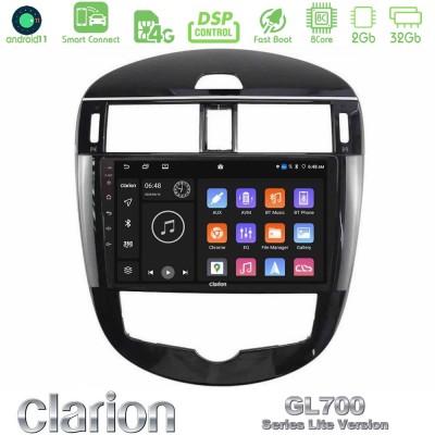 Clarion GL700 Lite Series 8Core Android11 2+32GB Nissan Pulsar 2015-2018 Navigation Multimedia Tablet 9" Με Carplay & Android Au
