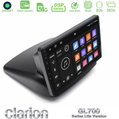 Clarion GL700 Lite Series 8Core Android11 2+32GB Fiat Doblo 2002-2009 Navigation Multimedia Tablet 10" Με Carplay & Android Auto