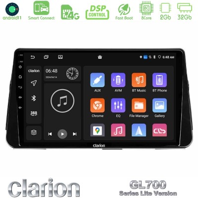Clarion GL700 Lite Series 8Core Android11 2+32GB Nissan Micra K14 Navigation Multimedia Tablet 9" Με Carplay & Android Auto