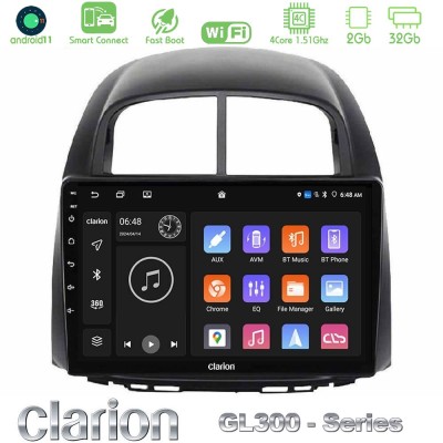 Clarion GL300 Series 4Core Android11 2+32GB Daihatsu Sirion/Subaru Justy Navigation Multimedia Tablet 10" Με Carplay & Android A