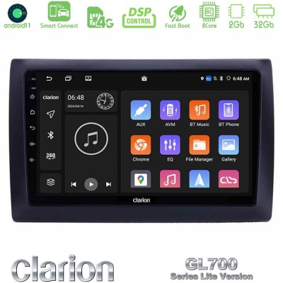 Clarion GL700 Lite Series 8Core Android11 2+32GB Fiat Stilo Navigation Multimedia Tablet 9" Με Carplay & Android Auto