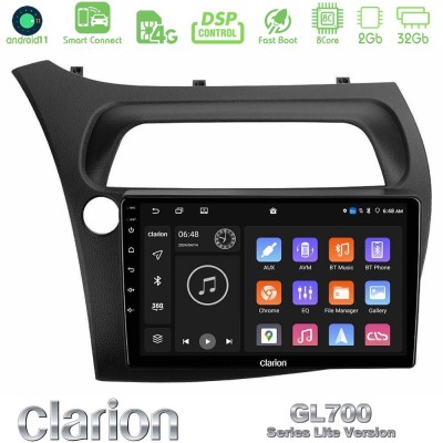Clarion GL700 Lite Series 8Core Android11 2+32GB Honda CiviC Hatchback 2006-2011 Navigation Multimedia Tablet 9" Με Carplay & An