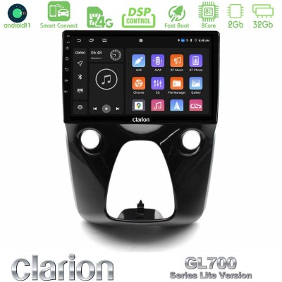 Clarion GL700 Lite Series 8Core Android11 2+32GB Toyota Aygo | Citroen C1 | Peugeot 108 Navigation Multimedia 10" Με Carplay & A