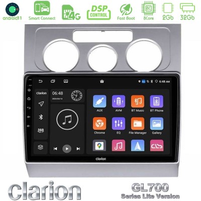 Clarion GL700 Lite Series 8Core Android11 2+32GB VW Touran 2003-2011 Navigation Multimedia Tablet 10" Με Carplay & Android Auto