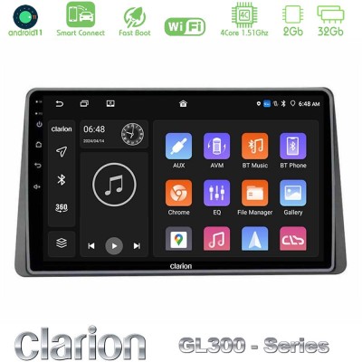 Clarion GL300 Series Dacia Duster 2022- 4Core Android11 2+32GB Navigation Multimedia Tablet 9" Με Carplay & Android Auto