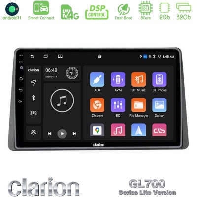 Clarion GL700 Lite Series Dacia Duster 2022- 8Core Android11 2+32GB Navigation Multimedia Tablet 9" Με Carplay & Android Auto Με