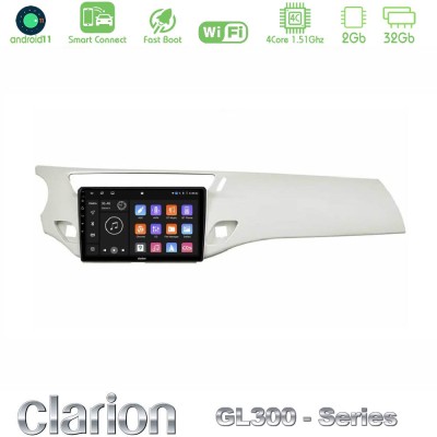 Clarion GL300 Series 4Core Android11 2+32GB Citroen C3 2009-2016 Navigation Multimedia Tablet 9" Με Carplay & Android Auto