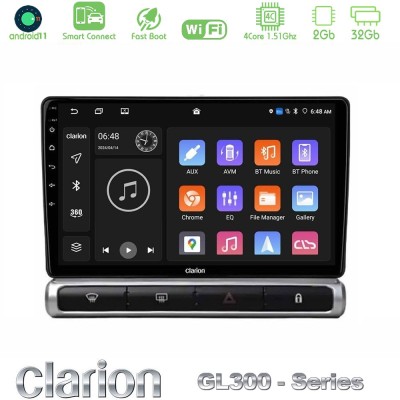 Clarion GL300 Series 4Core Android11 2+32GB Citroen C3 2016- Navigation Multimedia Tablet 9" Με Carplay & Android Auto