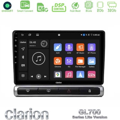 Clarion GL700 Lite Series 8Core Android11 2+32GB Citroen C3 2016- Navigation Multimedia Tablet 9" Με Carplay & Android Auto