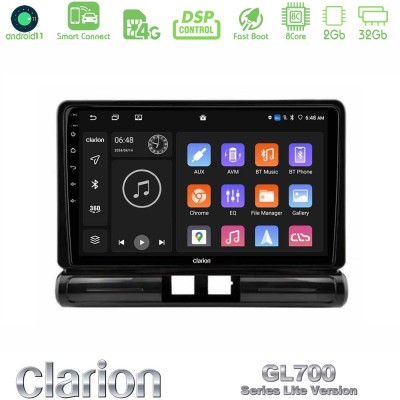 Clarion GL700 Lite Series 8Core Android11 2+32GB Citroen C3 2016- Navigation Multimedia Tablet 9" Με Carplay & Android Auto