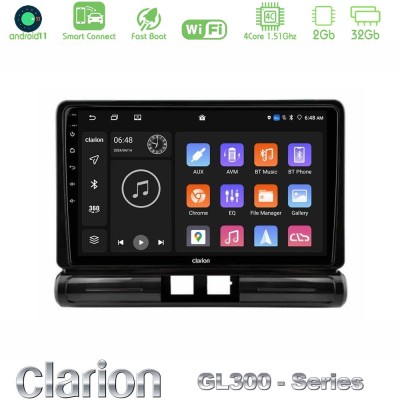 Clarion GL300 Series 4Core Android11 2+32GB Citroen C3 2016- Navigation Multimedia Tablet 9" Με Carplay & Android Auto