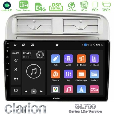Clarion GL700 Lite Series 8Core Android ClarionOS 2+32GB Fiat Grande Punto 2006-2011 Navigation Multimedia Tablet 9" Με Carplay Clarion GL700 Lite Series 8Core Android ClarionOS 2+32GB Fiat Grande Punto 2006-2011 Navigation Multimedia Tablet 9" Με Carplay