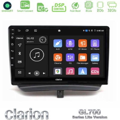 Clarion GL700 Lite Series 8Core Android11 2+32GB Ford Courier 2015-2023 Navigation Multimedia Tablet 9" Με Carplay & Android Aut