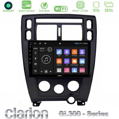 Clarion GL300 Series Hyundai Tucson 2006 – 2013 4Core Android11 2+32GB Navigation Multimedia Tablet 10" Με Carplay & Android Aut