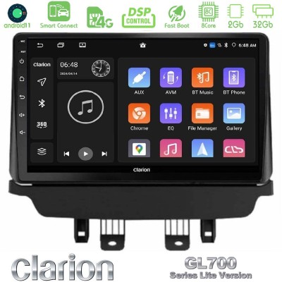 Clarion GL700 Lite Series 8Core Android11 2+32GB Mazda 2 2014-2021 Navigation Multimedia Tablet 9" Με Carplay & Android Auto