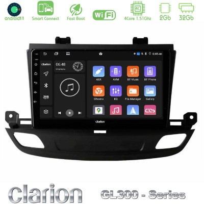Clarion GL300 Series 4Core Android11 2+32GB Opel Insignia 2 2017-2020 Navigation Multimedia Tablet 9" Με Carplay & Android Auto