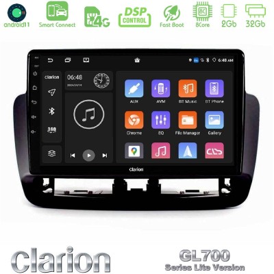 Clarion GL700 Lite Series 8Core Android11 2+32GB Seat Ibiza 2012-2015 Navigation Multimedia Tablet 9" Με Carplay & Android Auto