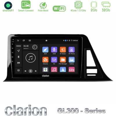 Clarion GL300 Series 4Core Android11 2+32GB Toyota CH-R (Χωρίς Εργ.Οθόνη) Navigation Multimedia Tablet 9" Με Carplay & Android A