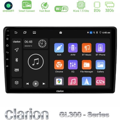 Clarion GL300 Series 4Core Android11 2+32GB Toyota Yaris 1999 – 2006 Navigation Multimedia Tablet 9" Με Carplay & Android Auto