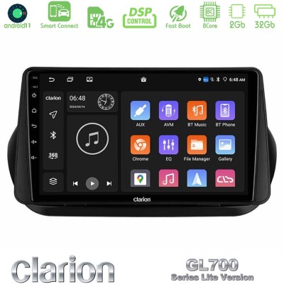 Clarion GL700 Lite Series 8Core Android11 2+32GB Fiat Fiorino/Citroen Nemo/Peugeot Bipper Navigation Multimedia Tablet 10" Με Ca