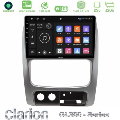 Clarion GL300 Series 4Core Android11 2+32GB Jeep Cherokee (KJ) 2002-2007 Navigation Multimedia Tablet 9" Με Carplay & Android Au