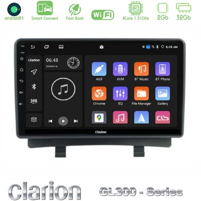 Clarion GL300 Series 4Core Android11 2+32GB Opel Zafira Navigation Multimedia Tablet 9" Με Carplay & Android Auto