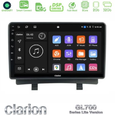 Clarion GL700 Lite Series 8Core Android11 2+32GB Opel Zafira Navigation Multimedia Tablet 9" Με Carplay & Android Auto