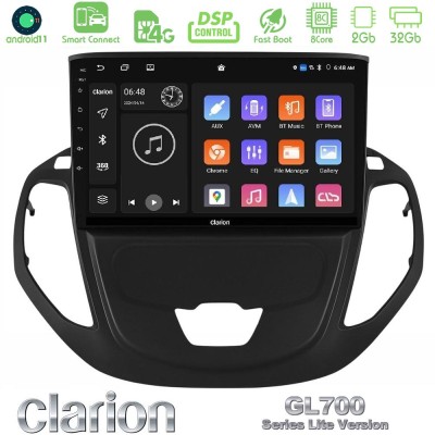 Clarion GL700 Lite Series 8Core Android11 2+32GB Ford Transit Courier 2015-2023 Navigation Multimedia Tablet 9" Με Carplay & And