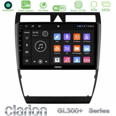 Clarion GL300+ Series 4Core Android11 4+64GB Audi A6 (C5) 1997-2004 Navigation Multimedia Tablet 9"