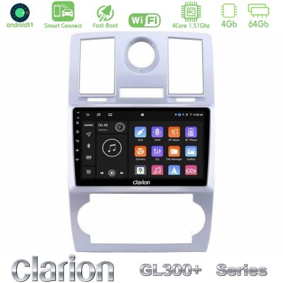 Clarion GL300+ Series 4Core Android11 4+64GB Chrysler 300C Navigation Multimedia Tablet 9"