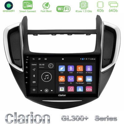 Clarion GL300+ Series 4Core Android11 4+64GB Chevrolet Trax 2013-2020 Navigation Multimedia Tablet 9"