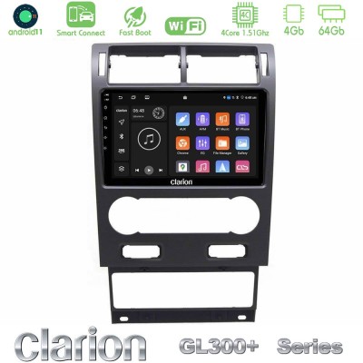 Clarion GL300+ Series 4Core Android11 4+64GB Ford Mondeo 2004-2007 Navigation Multimedia Tablet 9"