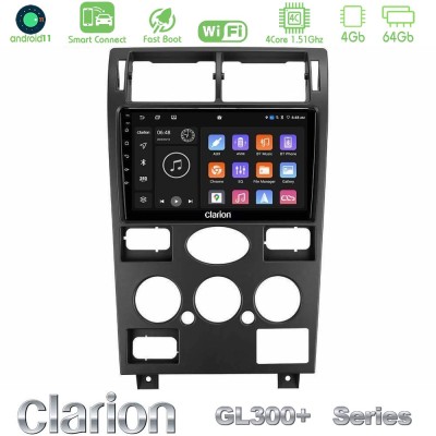 Clarion GL300+ Series 4Core Android11 4+64GB Ford Mondeo 2001-2004 Navigation Multimedia Tablet 9"