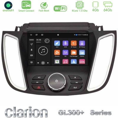 Clarion GL300+ Series 4Core Android11 4+64GB Ford Kuga/C-Max 2013-2019 Navigation Multimedia Tablet 9"