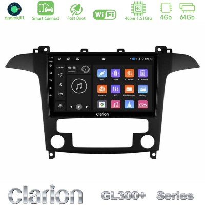 Clarion GL300+ Series 4Core Android11 4+64GB Ford S-Max 2006-2012 Navigation Multimedia Tablet 9"