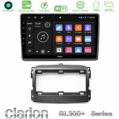 Clarion GL300+ Series 4Core Android11 4+64GB Fiat 500L Navigation Multimedia Tablet 10"