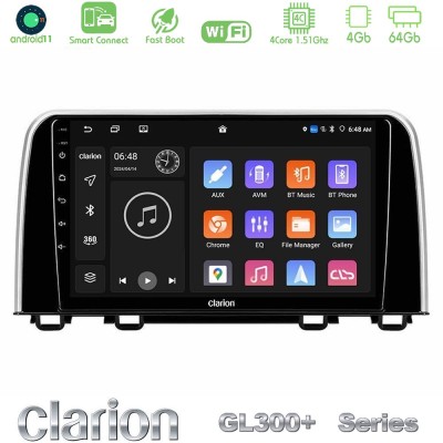 Clarion GL300+ Series 4Core Android11 4+64GB Honda CR-V 2019- Navigation Multimedia Tablet 10"