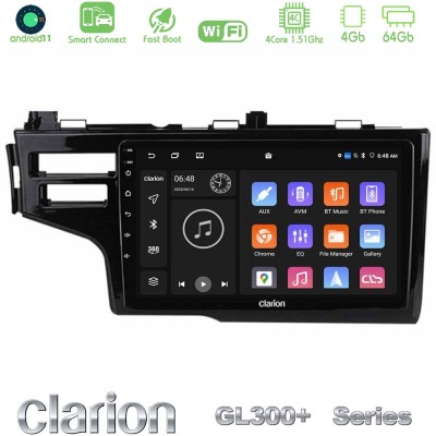 Clarion GL300+ Series 4Core Android11 4+64GB Honda Jazz 2013-2020 Navigation Multimedia Tablet 9"