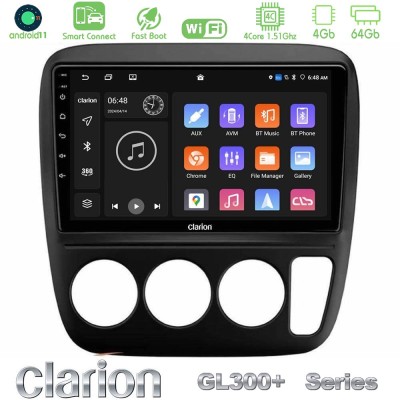 Clarion GL300+ Series 4Core Android11 4+64GB Honda CRV 1997-2001 Navigation Multimedia Tablet 9"