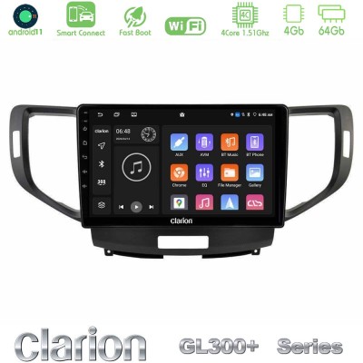 Clarion GL300+ Series 4Core Android11 4+64GB Honda Accord 2008-2015 Navigation Multimedia Tablet 9"