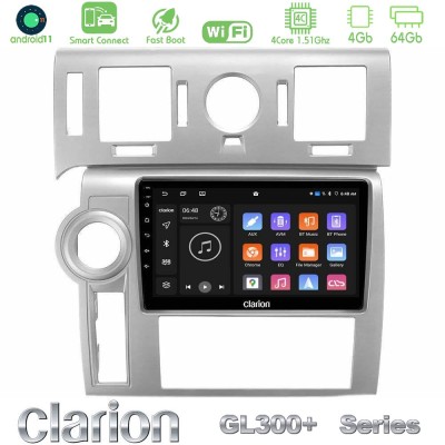 Clarion GL300+ Series 4Core Android11 4+64GB Hummer H2 2008-2009 Navigation Multimedia Tablet 9"
