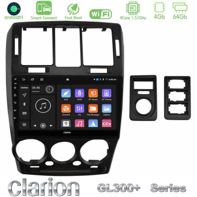 Clarion GL300+ Series 4Core Android11 4+64GB Hyundai Getz 2002-2009 Navigation Multimedia Tablet 9"