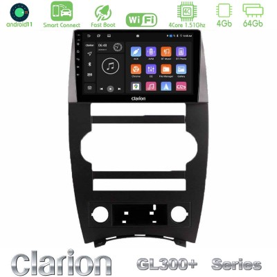 Clarion GL300+ Series 4Core Android11 4+64GB Jeep Commander 2007-2008 Navigation Multimedia Tablet 9"