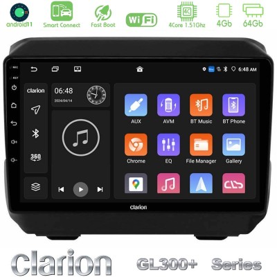 Clarion GL300+ Series 4Core Android11 4+64GB Jeep Wrangler 2018- Navigation Multimedia Tablet 9"