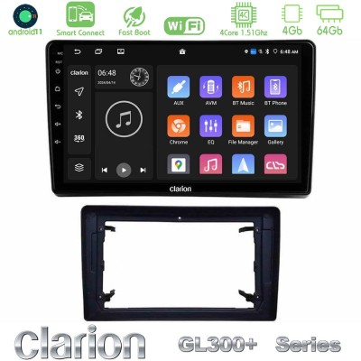 Clarion GL300+ Series 4Core Android11 4+64GB Chrysler / Dodge / Jeep Navigation Multimedia Tablet 10"