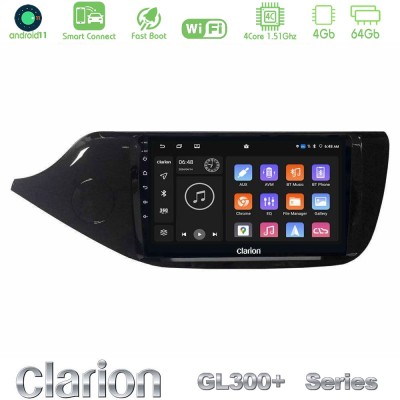 Clarion GL300+ Series 4Core Android11 4+64GB Kia Ceed 2013-2017 Navigation Multimedia Tablet 9"
