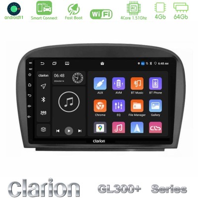 Clarion GL300+ Series 4Core Android11 4+64GB Mercedes SL Class 2005-2011 Navigation Multimedia Tablet 9"