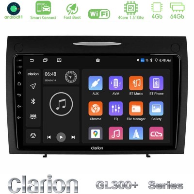 Clarion GL300+ Series 4Core Android11 4+64GB Mercedes SLK Class Navigation Multimedia Tablet 9"